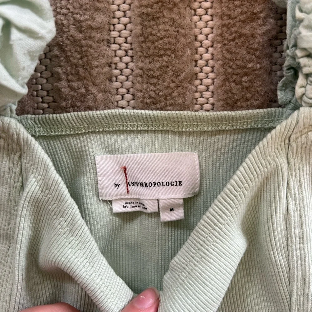 *****SOLD DO NOT BUY*****Anthropologie Mint Green Ruffle tank - Picture 2 of 3